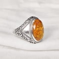 thumbnail image 3 of Baltic Amber Mans Ring, Natural Baltic Amber ring, Silver Jewelry, 925 Silver Ring, Birthday Gift, Heavy Mens Ring, Arabic Design, Ottoman Style Ring, Christmas, Turkey Mens Signet Ring, 3 of 5