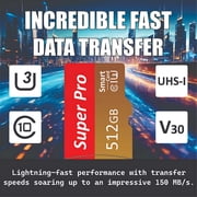 512GB Micro SD Card Flash Memory Card with Adapter