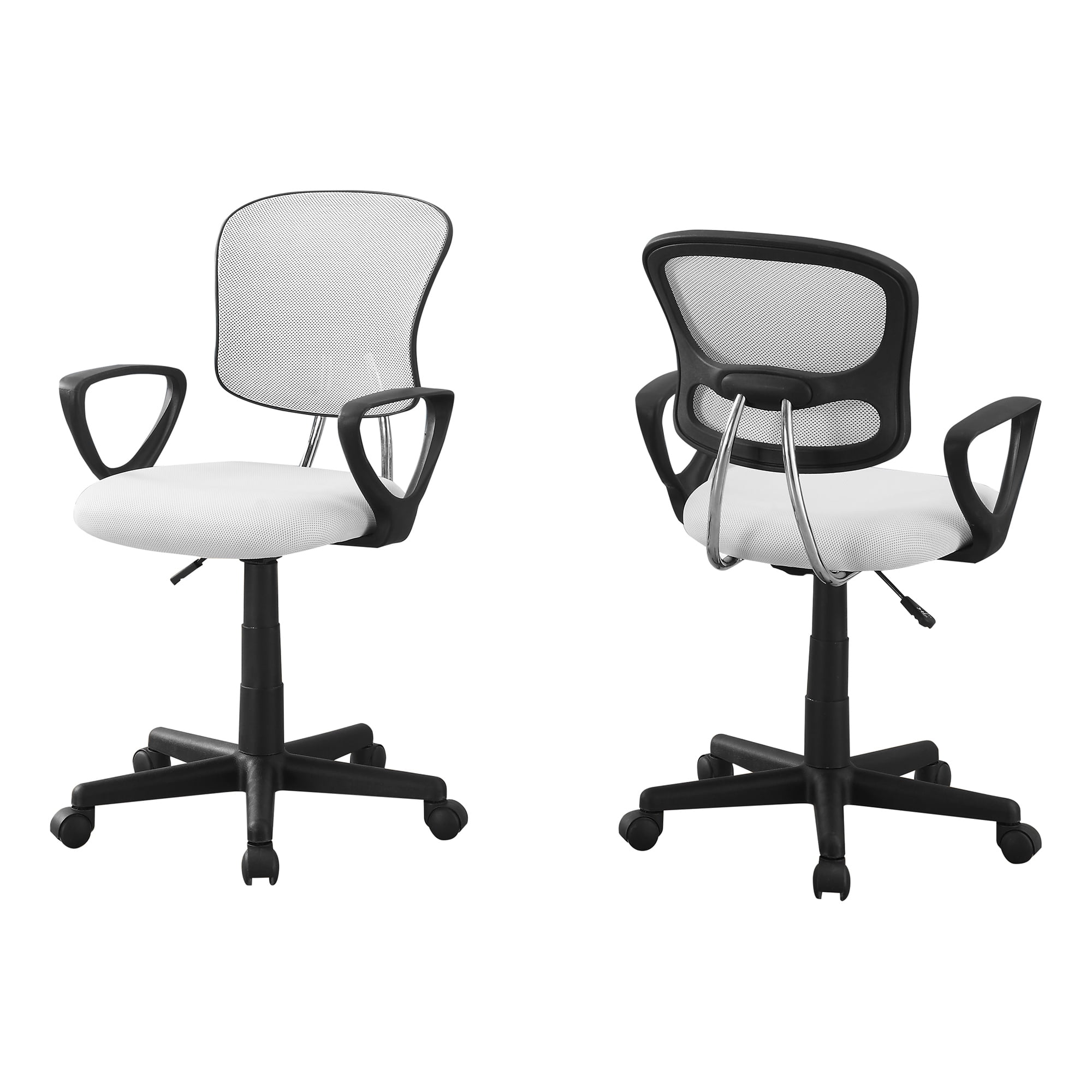 33" White and Black Contemporary Upholstered Office Chair