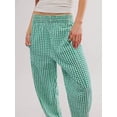 thumbnail image 6 of Aojekbee Women's Spring Summer Baggy Pants Elastic Waistband Wide Leg Plaid Pants with 2 Pockets, 6 of 8