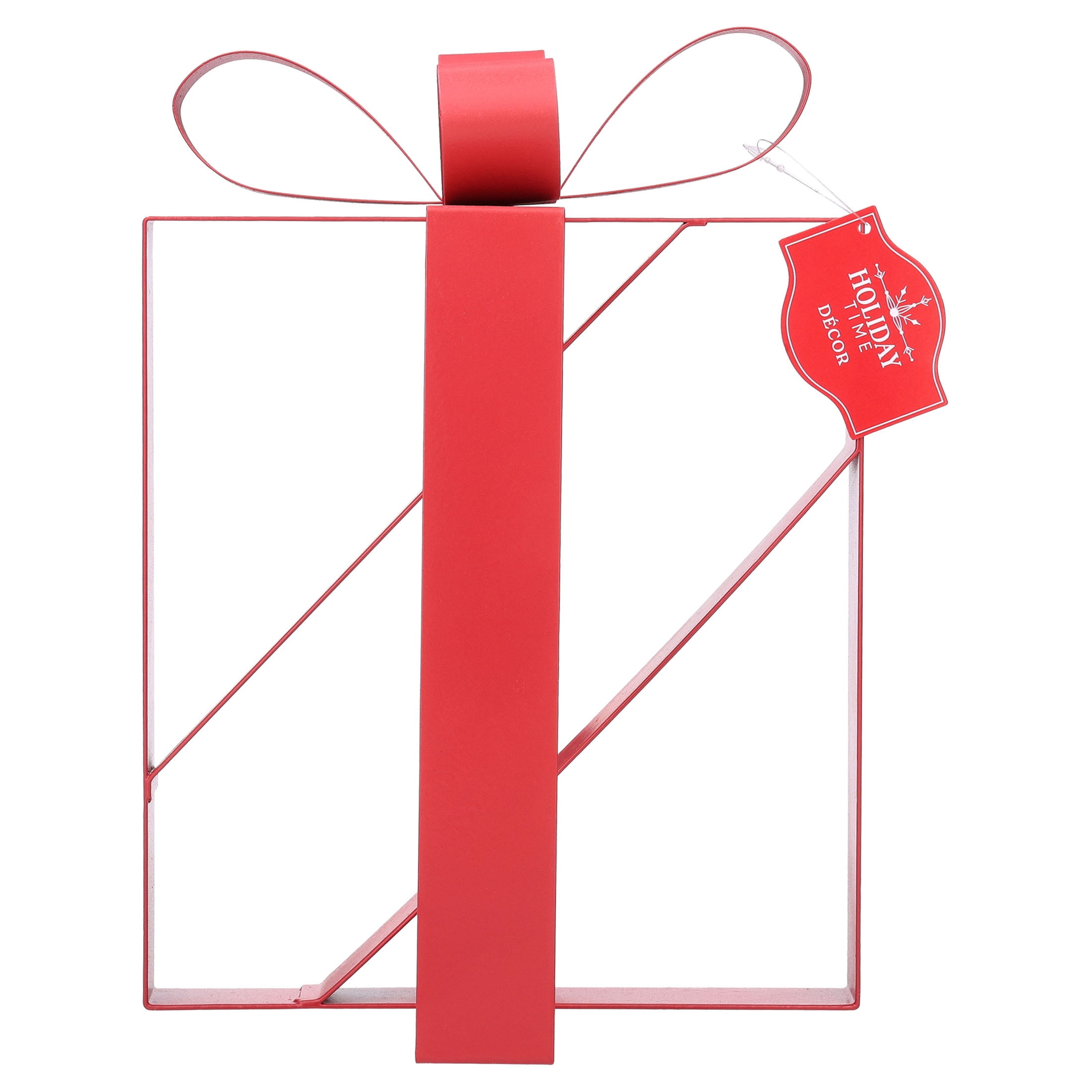 Metal Gift Box Christmas Decoration, Red, 10.5", by Holiday Time