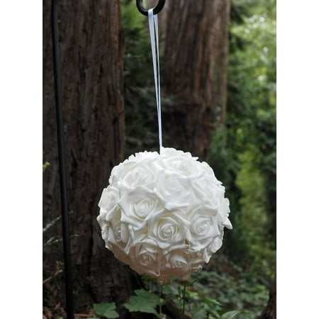Natural Touch 9 Inch White Rose Flower Ball Decoration Wedding