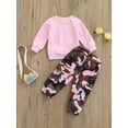 thumbnail image 2 of Toddler Girls Clothes 2T 3T 4T 5T Fall Outfits Baby Pullover Sweatshirt  Camouflage Pants Set Kids Winter Sweatsuit, 2 of 8