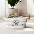 thumbnail image 2 of Zenna Home Coiled Rope Oval Storage Basket with Dog Paw Print Patch, Pet Theme, 2 of 7