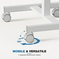 thumbnail image 4 of EDX Small Standing Desk with Mobile Portable Rolling Wheels, Height Adjustable desk for Home Office,White, 4 of 8