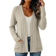 thumbnail image 3 of MSJUHEG Long Cardigans for Women Long Sleeve Coat Women's Shrug Sweaters Shiny Mesh Top Sheer Knit Cardigans Cardigan Jacket Summer Cardigan Coverup Dress Cardigan Summer Beige L, 3 of 6
