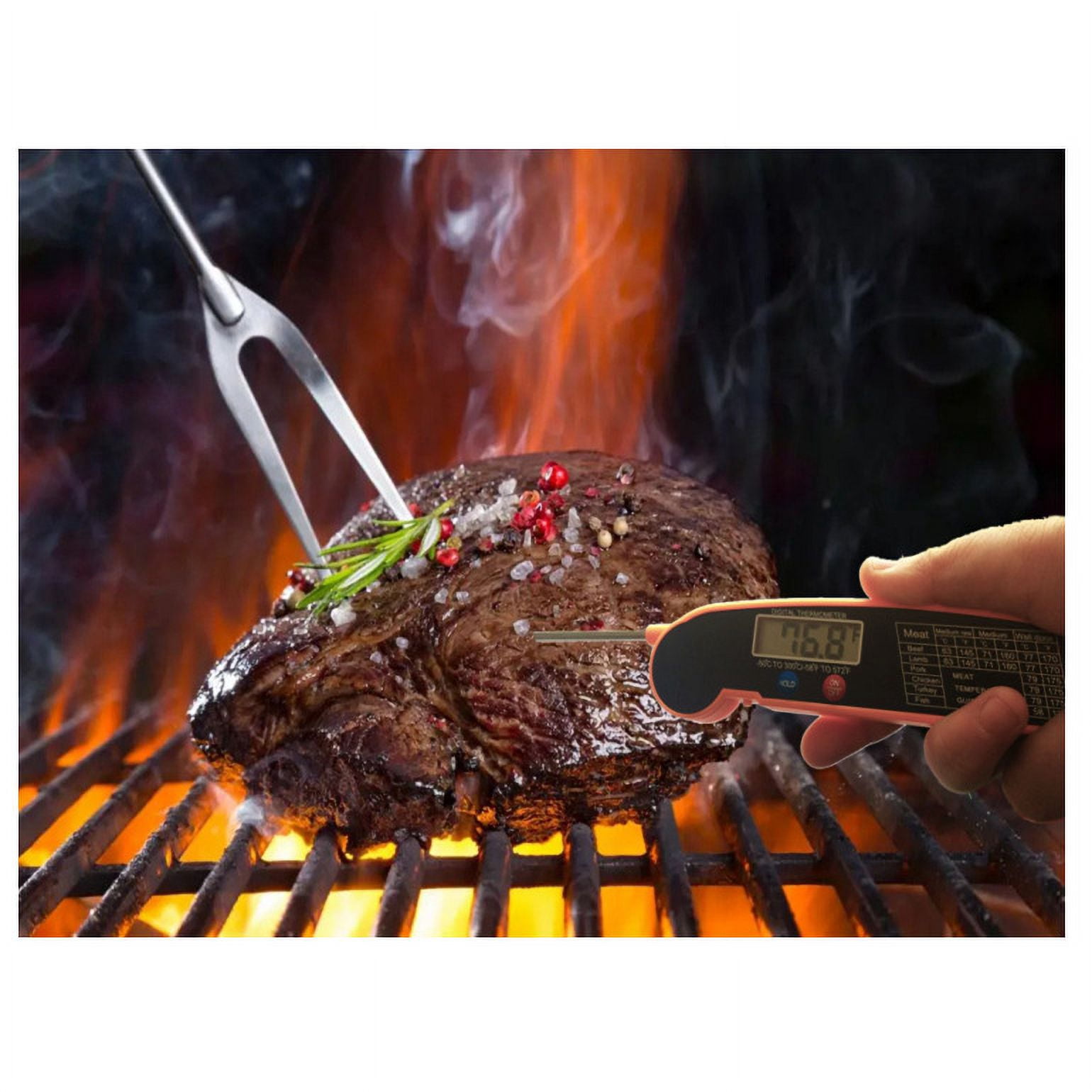LAATIKUI Meat Thermometer Food Grill Measurement Waterproof Probe Thermometer