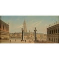 thumbnail image 2 of August Von Siegen 14x9 Black Ornate Wood Framed Double Matted Museum Art Print Titled: Venice, St Mark's Square, 2 of 5