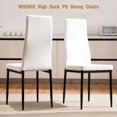 thumbnail image 2 of Omni House Kitchen Chairs Set of 4,Faux Leather Padded Seat Dining Chairs Full Back Dining Room Chairs with Chrome Legs,White, 2 of 7