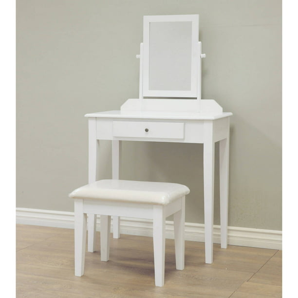 Home Craft 3 Piece Vanity Set White, Small White Vanity Table
