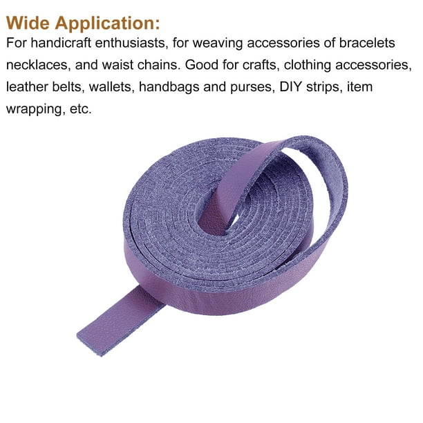 Unique Bargains Leather Straps Strip Belt Leather Strips String 0.5cm 0.2 Width For Diy Dark Purple