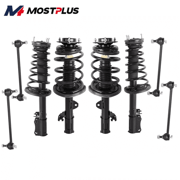 MOSTPLUS Front & Rear Struts w/ Coil Spring & Sway Bars for 2007 2008 - 2011 Toyota Camry