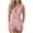 Pink, variant on Women Striped Sleeveless Romper with Belt, V-Neck Collared Casual Summer Jumpsuit Shorts