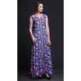 thumbnail image 3 of Bimba Floral Printed Front Slit Sleeveless Summer Spring Long Women BeachÂ&nbsp;Dress-Medium, 3 of 5
