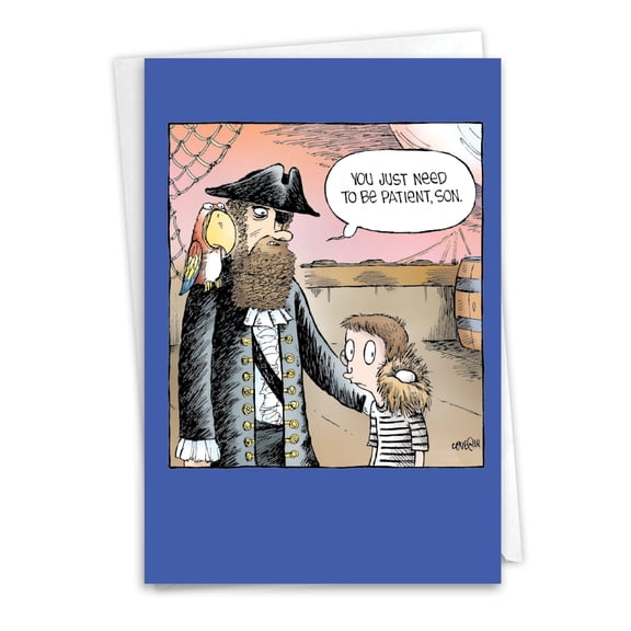 NobleWorks Funny Father's Day Greeting Card with 5 x 7 Inch Envelope (1 Card) Dad Pirate Son