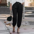 thumbnail image 2 of WEAIXIMIUNG Yoga Pants Plus Size Women Women High Waisted Wide Leg Pants Fashion Drawstring Elastic Trousers Comfy Straight Leg Long Pants with Pockets, 2 of 5