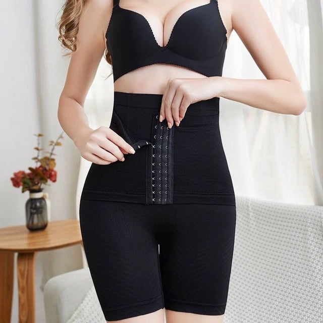 Ropa interior de cintura alta para el abdomen, pantalones de seguridad para la cintura y la cadera para mujer, pantalones de abdomen de ángulo plano para las cuatro estaciones para mujer