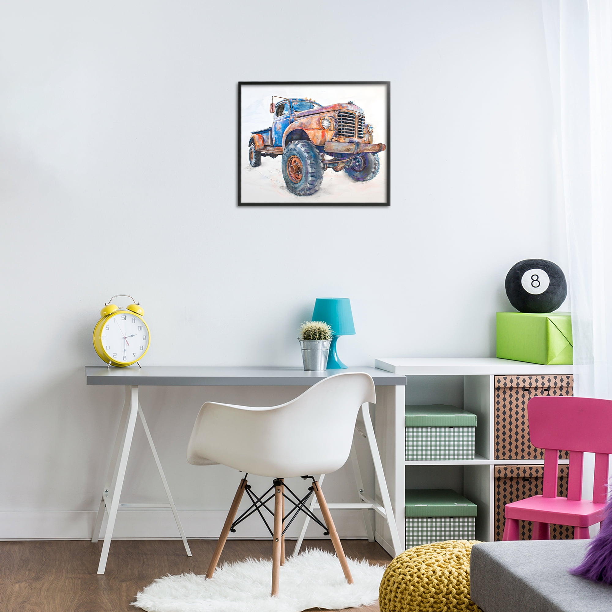 Stupell Industries Old Rustic Truck Illustration Black Framed Giclee Art, design by Steve Hunziker