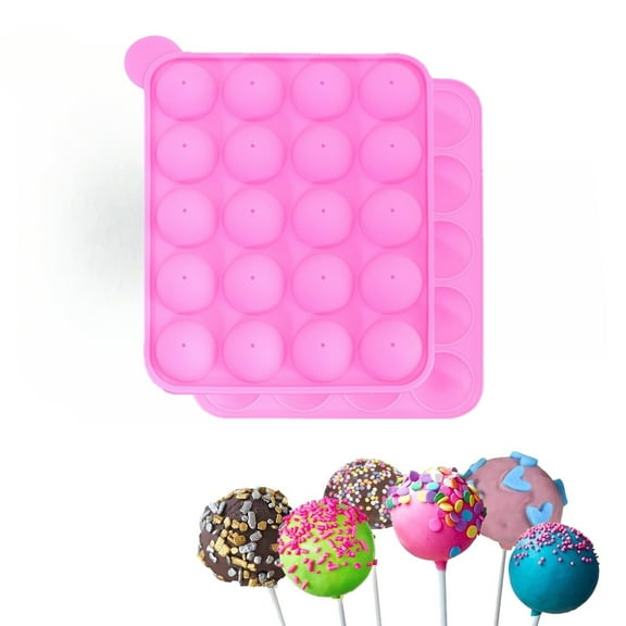 Silicone Cake Pop Kit, 20 Cavities Cake Pop Mold With 20Pcs Cake Pop Sticks and Wrappers, Cake Pop Maker Supplies for Lollipops, Hard Candy, Chocolate