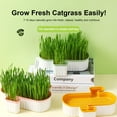 thumbnail image 1 of Trayknick Hydroponic Cat Grass Planter Detachable Bottom Fine Filter Hole Double Layer Soilless Catnip Snack Growing Box for Garden Pink, 1 of 13