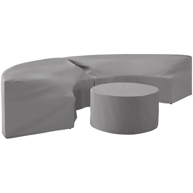 Bowery Hill Ensemble de Housse de Canapé Sectionnel de Patio en Vinyle 3 Pcs, Gris