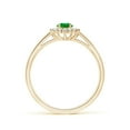 thumbnail image 2 of Angara Natural 0.2 Ct. Emerald with Diamond Halo Ring in 14K Yellow Gold for Women (Ring Size: 12), 2 of 10