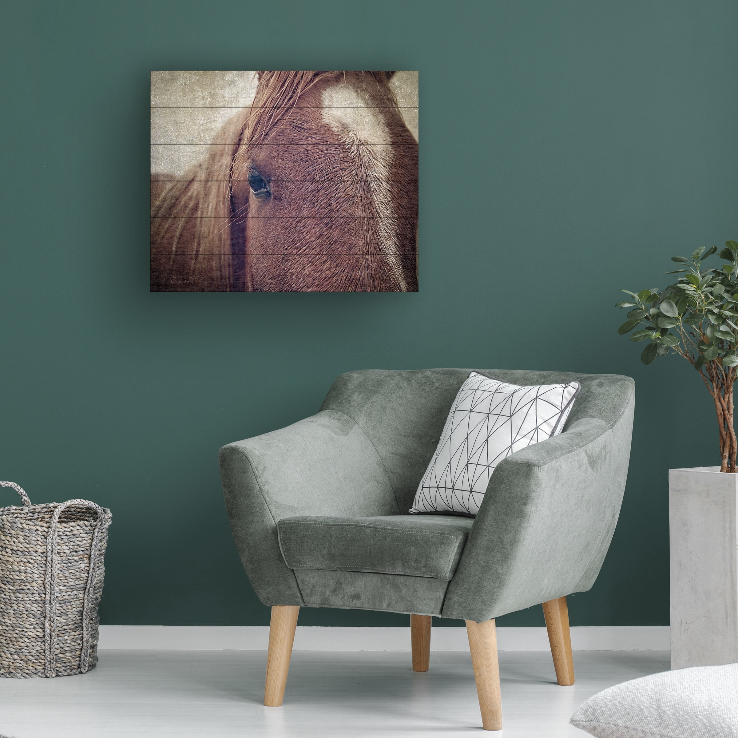 Debra Van Swearingen 'Dew Lashes' Wood Slat Art 18x22