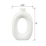Mainstays Circular Ceramic Donut Vase, 8, White