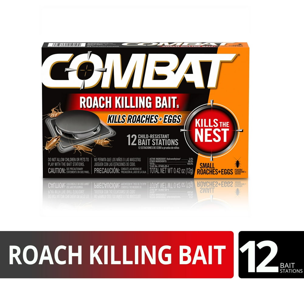 Combat Roach Killing Bait Stations for Small Roaches, (12 Count