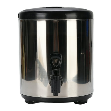 Stainless Steel Drink Dispenser - Portable Insulated Beverage Server for Hot/Cold Milk Tea, Juice & Soup, Silver