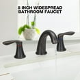 thumbnail image 2 of Bathroom Faucet, 8 Inch Bathroom Faucets for Sink 3 Hole, Widespread Brushed Nickel Bathroom Faucet with Pop up Drain and cUPCLe-adFree Hose, 2 of 6