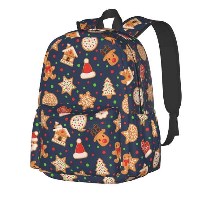 Disketp Holiday Gingerbreads Mochila Escolar de Gran Capacidad y Peso Ligero, Mochila de Viaje Ideal para Escuela, Trabajo y Uso Diario, Cómoda y con Estilo