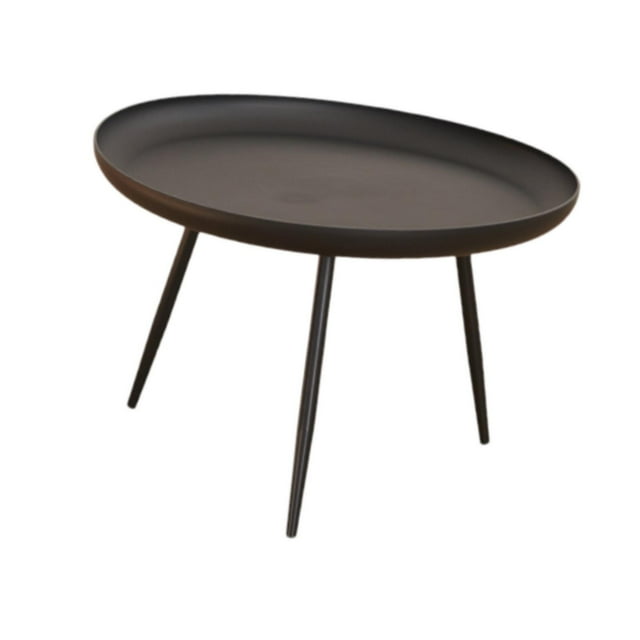 Mesa auxiliar redonda pequeña, mesa de bebidas, decoración artística, nórdica, mesa de centro redonda, mesa auxiliar pequeña para sofá para dormitorio Negro