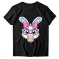 thumbnail image 3 of TaTaai Women's Cotton Easter Graphic T-Shirt Short Sleeve Crew Neck Loose Fit Casual Summer Chic Tee Family Daily Work Vacation Gift, 3 of 5