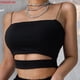 thumbnail image 4 of Moda Sexy Spaghetti Strap para escamar Topos De talla grande para mujer casual color sólido crop Tee Camisa De damas sin Mangas tank Tops Plus Size, 4 of 4