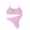 Pink, variant on Women's 2 Piece Bikini Set Shirred Tops High Waisted Shorts Juniors Solid Color Bathing Suit Shell Strap 2025 Summer,Green,Medium