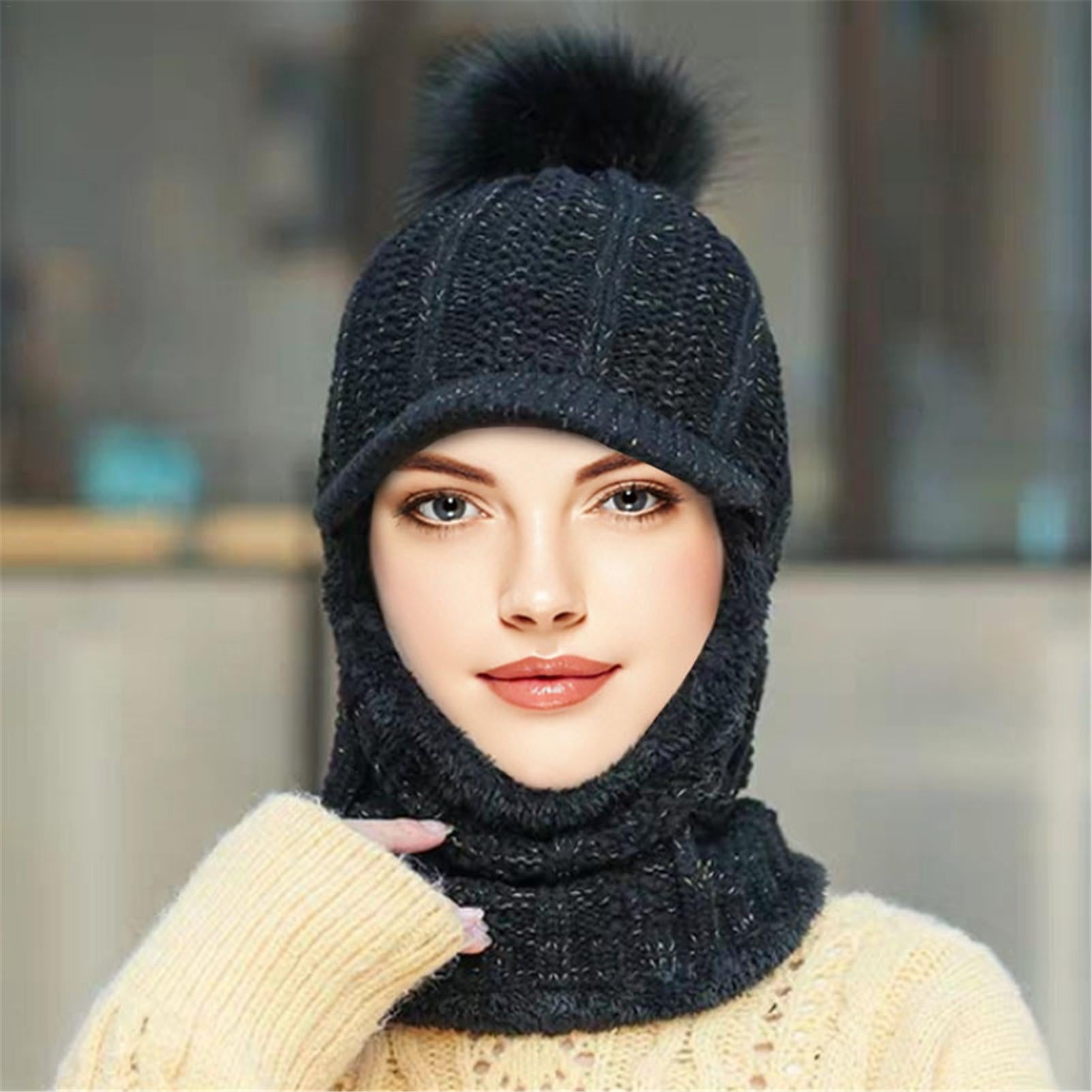 Winter Knitted Balaclava Beanie Hat Women Warm Full Face Knit Hat Walmart