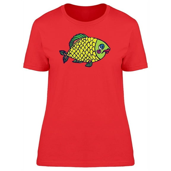 Funny Yellow Fish With Lips Tee Women's -Image by Shutterstock