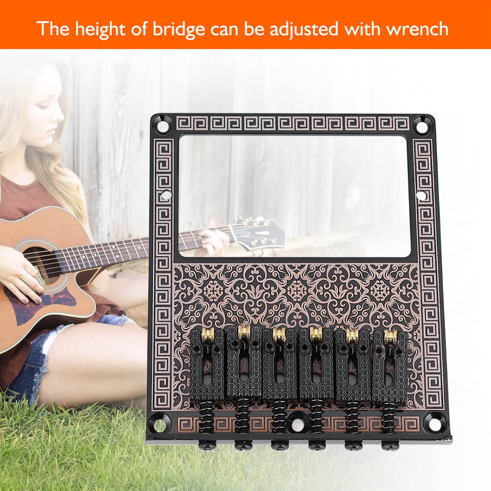 Saddle Guitar Bridge Humbucker Pickup Slot for TL Telecaster Electric Guitars Black Kaleidoscop