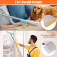 thumbnail image 4 of Removedor de pelo para mascotas 2 en 1 Carpet Rake Foandbevi, mango de 60 pulgadas, 4 of 8