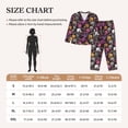 thumbnail image 3 of KLL Halloween Skeleton Print Women's Long Sleeve Pajamas with Pants Sleepwear Loungewear 2 Set-Small, 3 of 7