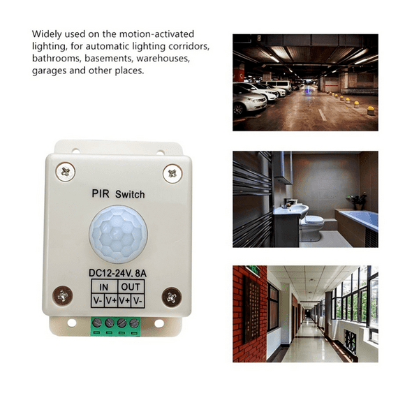 2X Automatic DC 5V 12V 24V Infrared PIR Motion Sensor Switch for LED Strip Light Bulb Lamp Infrared Motion Sensor Switch