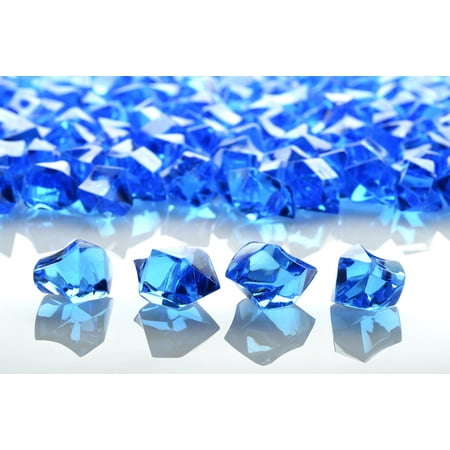 Table Confetti Crystals (Quasimoon Dark Blue Colored Gemstones Acrylic Crystal Wedding Table Confetti Vase Filler (3/4 lb Bag) by)