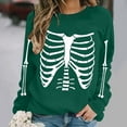 thumbnail image 7 of VKOYWKM Women Halloween Sweatshirts Crewneck Sweatshirts Skeleton Graphic Pullover Vintage Spooky Print Long Sleeve Fall Oversized Sweatshirt, 7 of 7