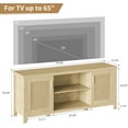 thumbnail image 3 of Rattan TV Stand for TVs up to 65'',Boho Entertainment Center with Adjustable Shelves, Mid Century Modern Media TV Console Cabinet with Rattan Doors for Living Roon Bedroom Natural LTV91Y, 3 of 14