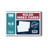 iScholar Index Cards, White, Ruled, 4 x 6 Inches, 100 Card Pack (04603) 100 Pack