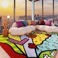 thumbnail image 4 of Dopamine Style Living Room Rug, Large Area Non Slip Floor Carpet, Stain Resistant Easy Clean Sofa Coffee Table Mat, Anti Slip Bedroom Bedside Area Rug for Home Decor, 4 of 5