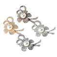 thumbnail image 1 of KLKCMS 4pcs Crystal Rhinestone Pearl Embellishments Scarf Decorations Brooch Button 36x53mm rhinestone pearl flower, 1 of 9