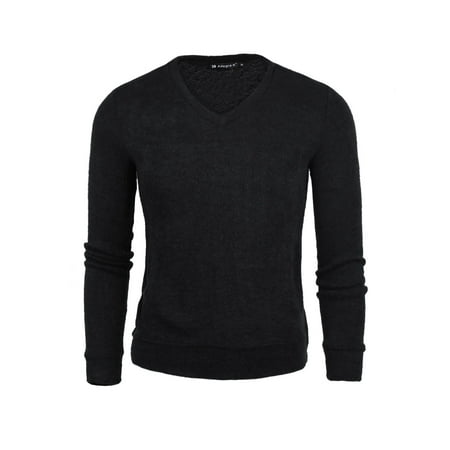 Men Fashion New Simple Stretchy Solid Color Fall Casual Sweater Coffee ...