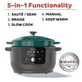 thumbnail image 3 of Instant Electric Round Dutch Oven, 6-Quart 1500W, From The Makers Of Instant Pot, 5-In-1: Braise, Slow Cook, Sear/Sauté, Cooking Pan, Food Warmer, Enameled Cast Iron, Included Recipe Book, Green, 3 of 5